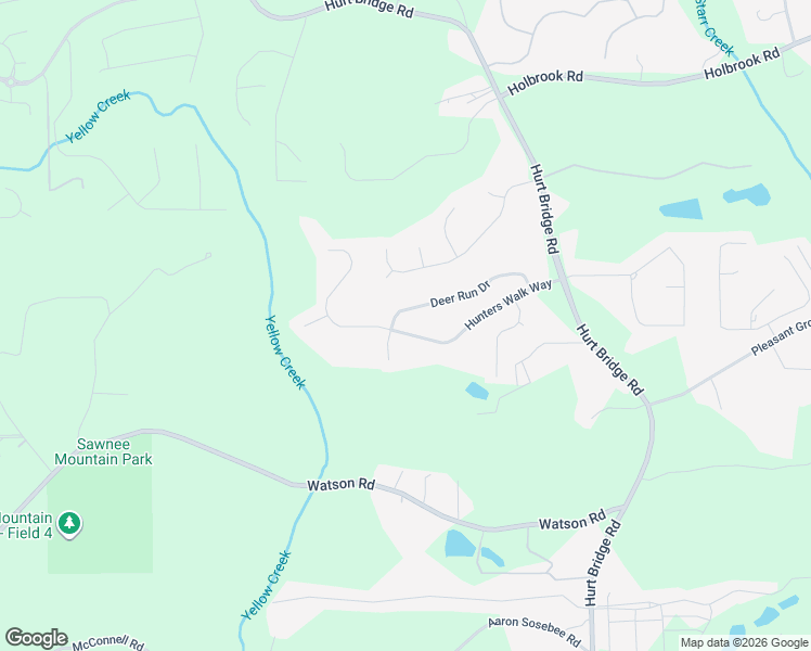 map of restaurants, bars, coffee shops, grocery stores, and more near 4120 Hunters Walk Way in Cumming