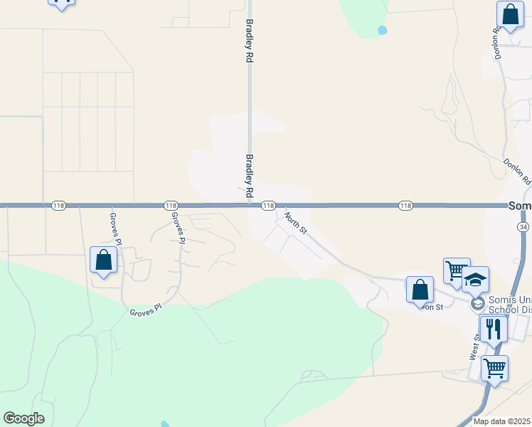 map of restaurants, bars, coffee shops, grocery stores, and more near 4500 East Los Angeles Avenue in Somis