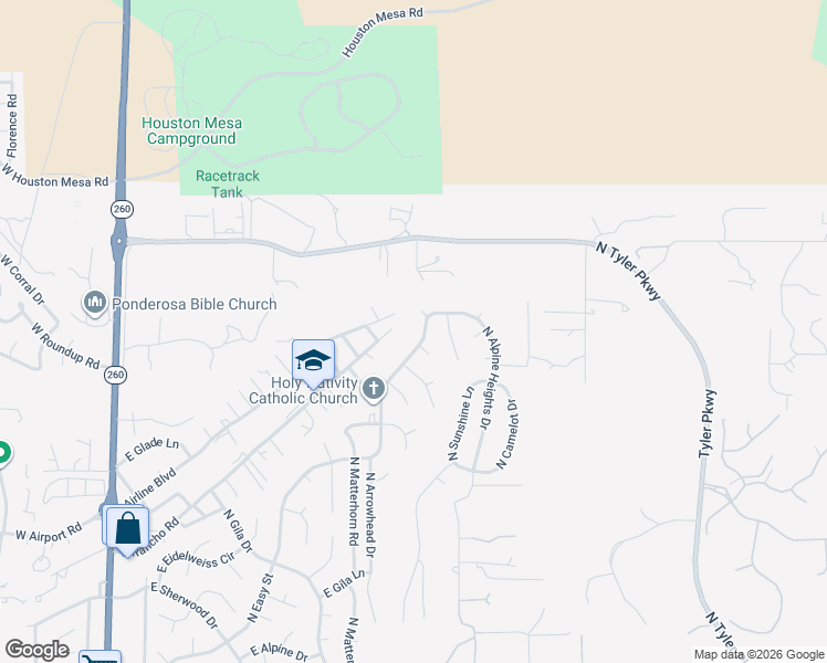 map of restaurants, bars, coffee shops, grocery stores, and more near 1500 North Easy Street in Payson