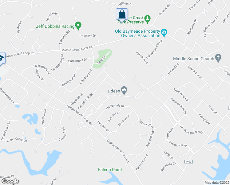 map of restaurants, bars, coffee shops, grocery stores, and more near 1122 Boone Lane in Wilmington
