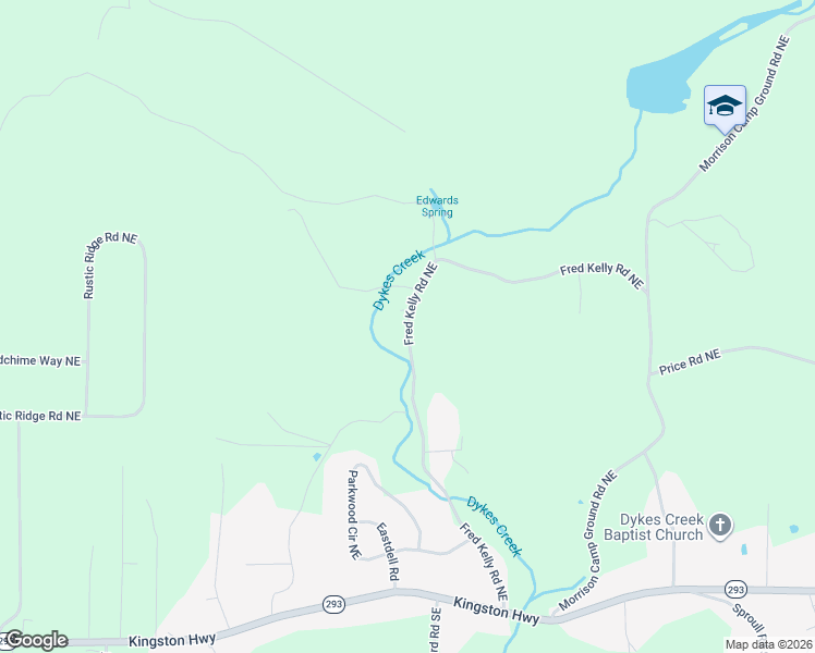 map of restaurants, bars, coffee shops, grocery stores, and more near 411 Fred Kelly Road Northeast in Rome