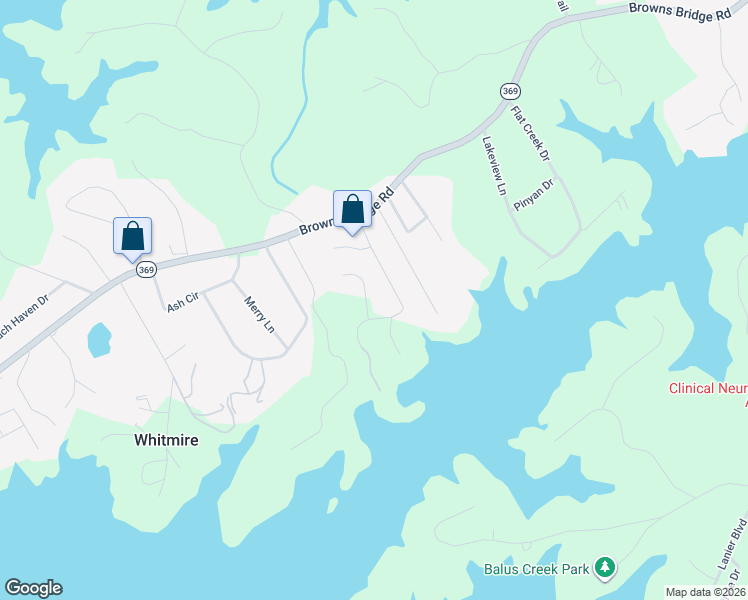 map of restaurants, bars, coffee shops, grocery stores, and more near 4874 Serene Shores Drive in Gainesville