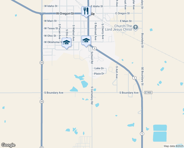 map of restaurants, bars, coffee shops, grocery stores, and more near 401 Cemetary Road in Temple