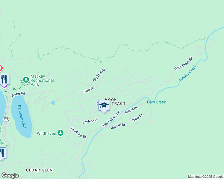 map of restaurants, bars, coffee shops, grocery stores, and more near 718 Cypress Road in Lake Arrowhead