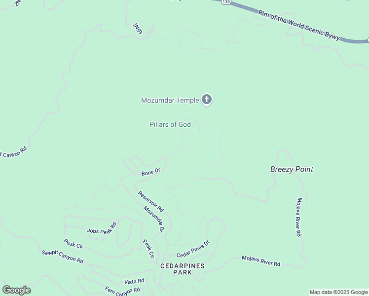 map of restaurants, bars, coffee shops, grocery stores, and more near 737 Sand Hill Road in Crestline