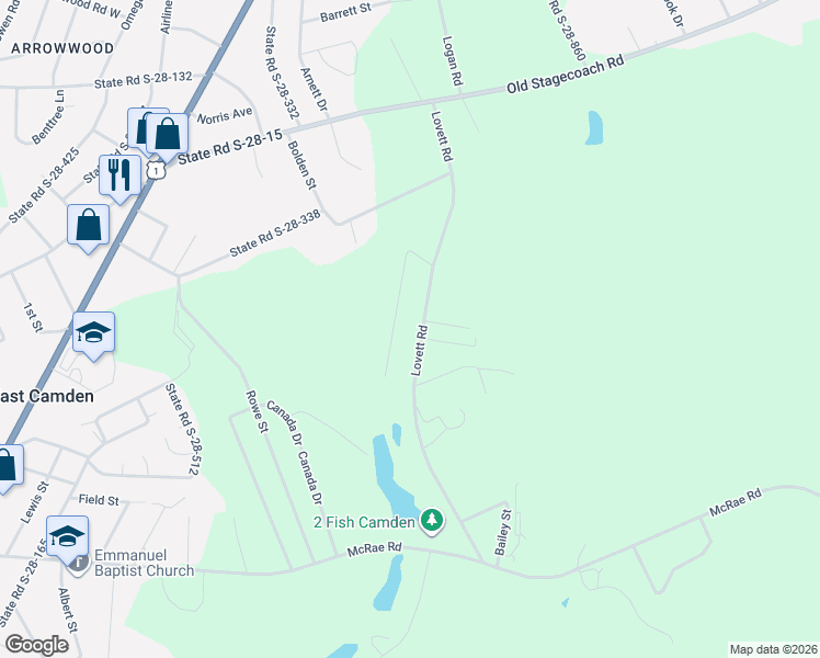 map of restaurants, bars, coffee shops, grocery stores, and more near 1820 Summit Ridge Drive in Camden