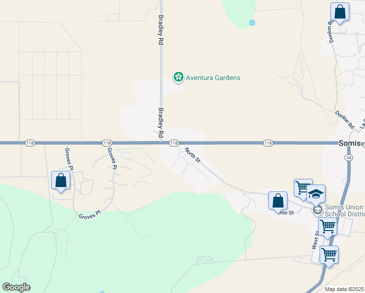 map of restaurants, bars, coffee shops, grocery stores, and more near 4500 East Los Angeles Avenue in Somis