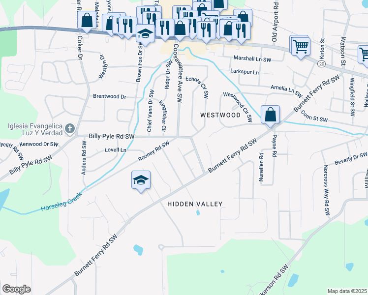 map of restaurants, bars, coffee shops, grocery stores, and more near 17 Betty Kay Avenue in Rome