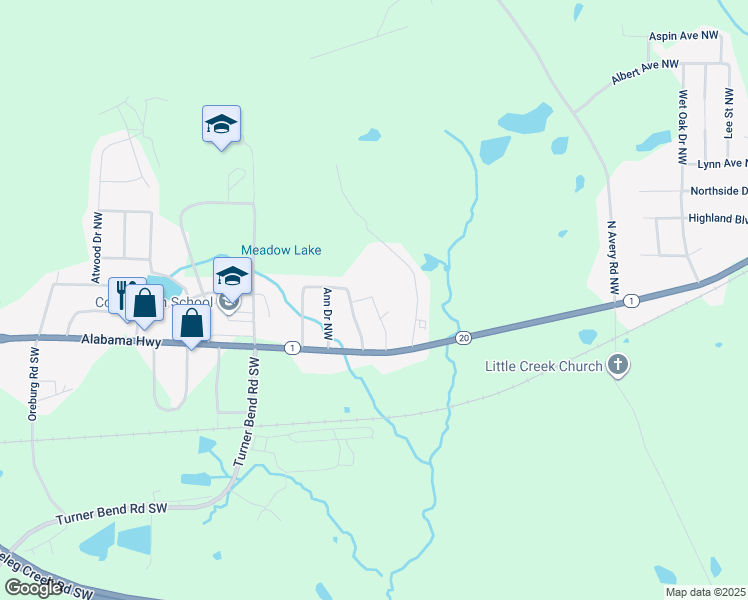 map of restaurants, bars, coffee shops, grocery stores, and more near 4266B Alabama Highway in Rome
