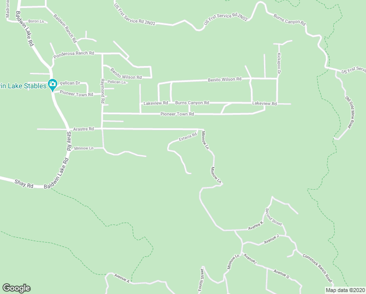 map of restaurants, bars, coffee shops, grocery stores, and more near 46823 Estacia Road in Big Bear