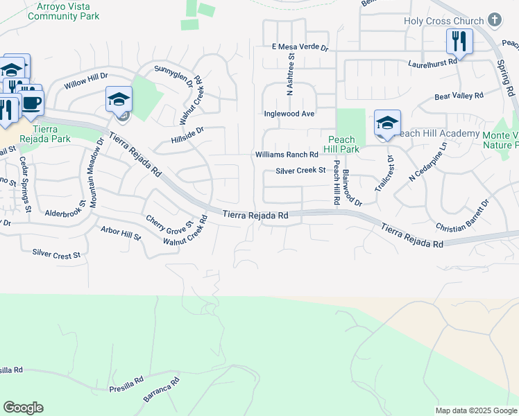 map of restaurants, bars, coffee shops, grocery stores, and more near 3931 Brookhurst Court in Moorpark