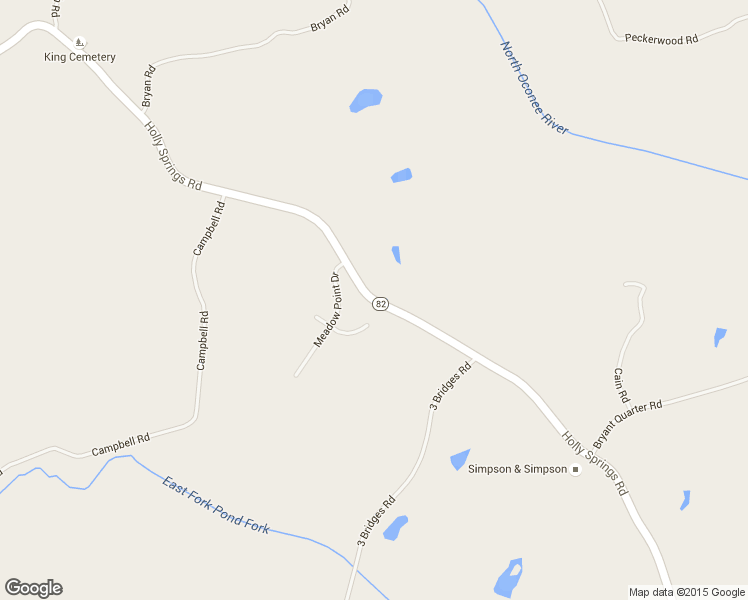 map of restaurants, bars, coffee shops, grocery stores, and more near 4199 Holly Springs Road in Gillsville