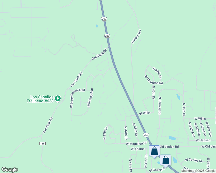map of restaurants, bars, coffee shops, grocery stores, and more near 4600 West Tatanka Loop in Show Low