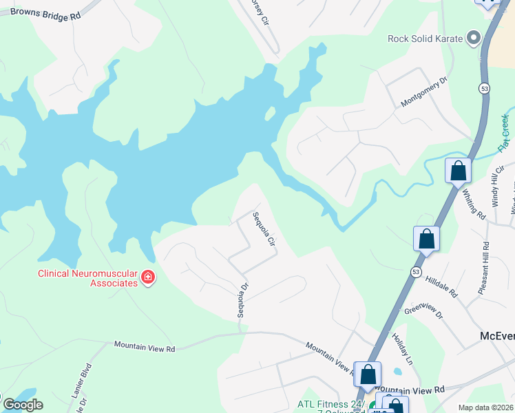 map of restaurants, bars, coffee shops, grocery stores, and more near 4581 Sea Side Lane in Oakwood