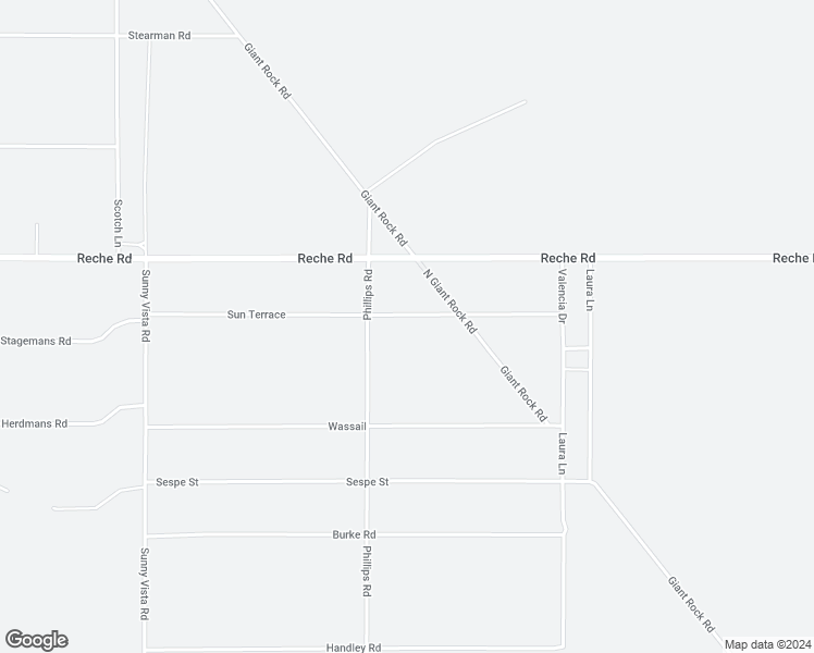 map of restaurants, bars, coffee shops, grocery stores, and more near 61375 Leslie Lane in Landers