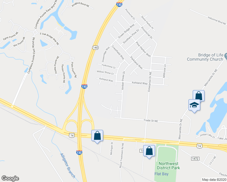 map of restaurants, bars, coffee shops, grocery stores, and more near 1014 Bellmark Court in Leland