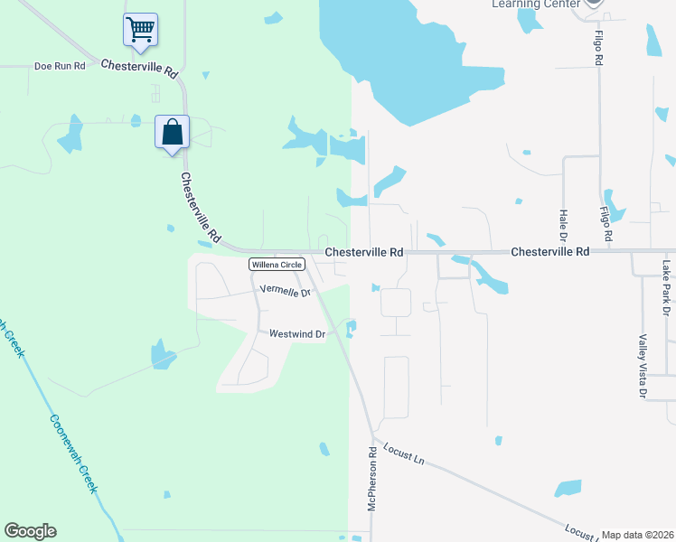 map of restaurants, bars, coffee shops, grocery stores, and more near 5697 Chesterville Road in Tupelo