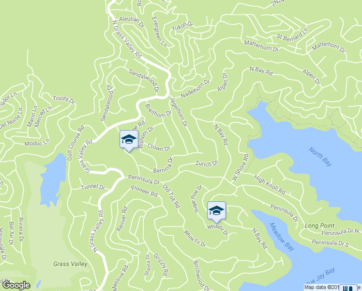 map of restaurants, bars, coffee shops, grocery stores, and more near 776 Nadelhorn Drive in Lake Arrowhead
