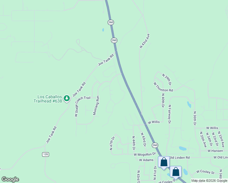 map of restaurants, bars, coffee shops, grocery stores, and more near 4530 West Tatanka Loop in Show Low