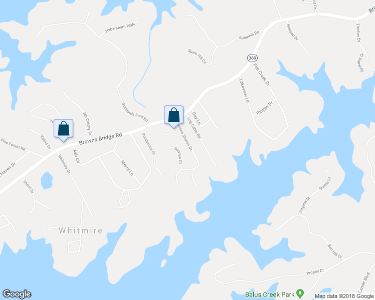 map of restaurants, bars, coffee shops, grocery stores, and more near 4842 Serene Shores Drive in Gainesville