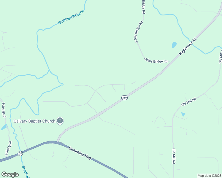 map of restaurants, bars, coffee shops, grocery stores, and more near 402 Mistflower Court in Ball Ground