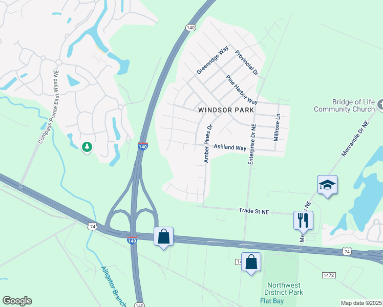 map of restaurants, bars, coffee shops, grocery stores, and more near 1756 Pepperwood Way in Leland