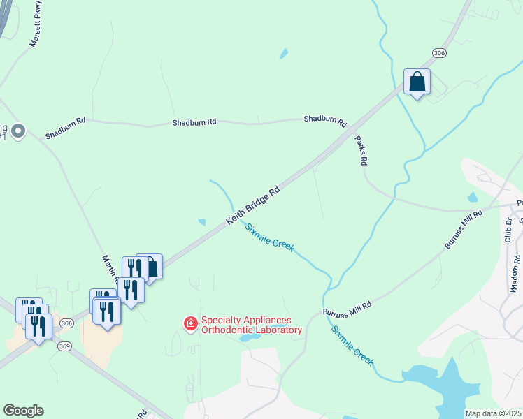 map of restaurants, bars, coffee shops, grocery stores, and more near 3810 Keith Bridge Road in Cumming