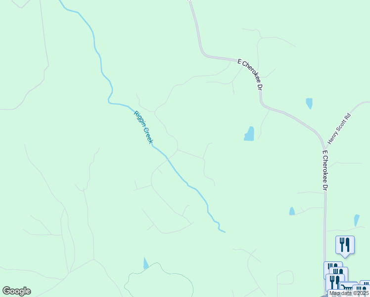 map of restaurants, bars, coffee shops, grocery stores, and more near 201 Saddlehorn Trail in Ball Ground