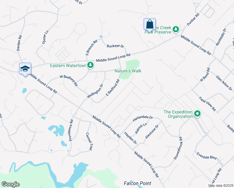 map of restaurants, bars, coffee shops, grocery stores, and more near Overlook Drive in Wilmington