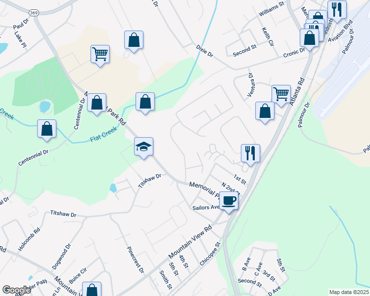 map of restaurants, bars, coffee shops, grocery stores, and more near 2228 Catalina Dr in Gainesville