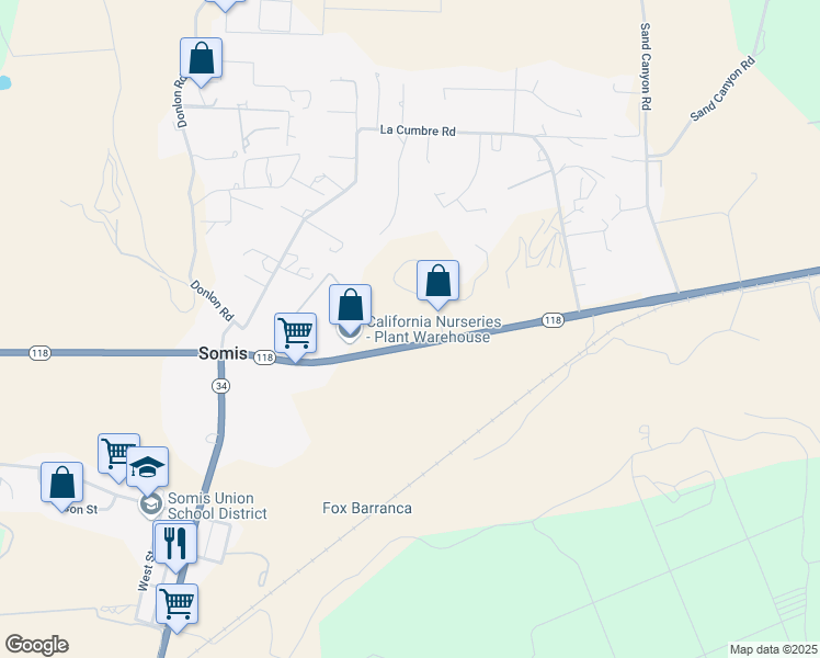 map of restaurants, bars, coffee shops, grocery stores, and more near 5965 West Los Angeles Avenue in Somis