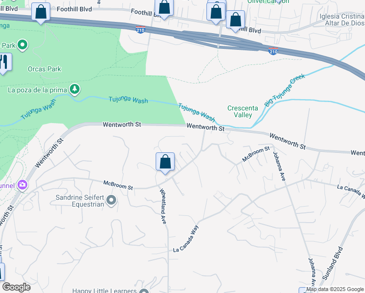 map of restaurants, bars, coffee shops, grocery stores, and more near 10321 McBroom Street in Los Angeles
