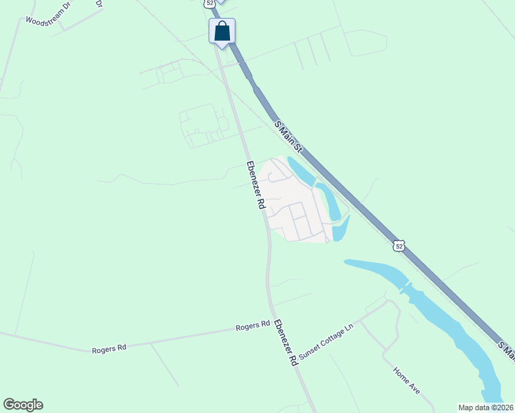 map of restaurants, bars, coffee shops, grocery stores, and more near 1528 Ebenezer Road in Darlington