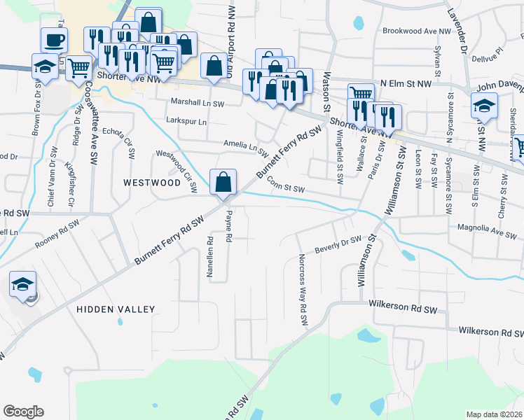 map of restaurants, bars, coffee shops, grocery stores, and more near 111 Presley Street in Rome