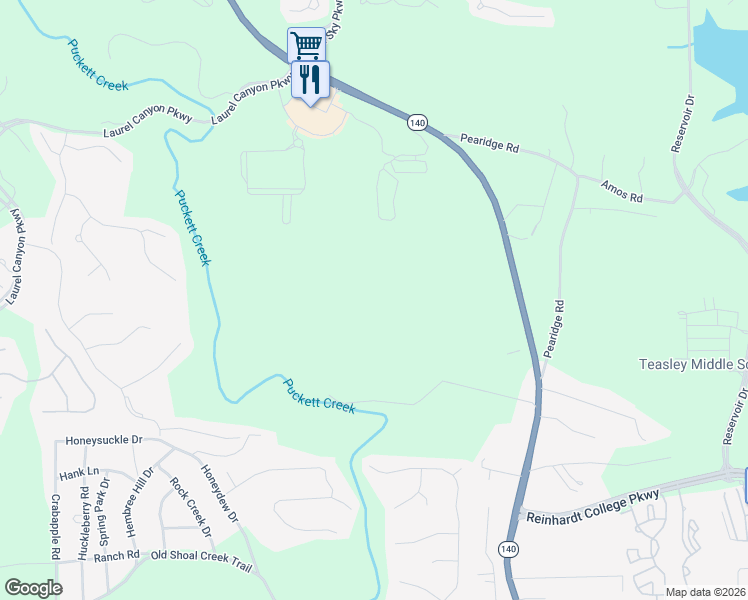 map of restaurants, bars, coffee shops, grocery stores, and more near 450 Old Shoal Creek Road in Canton