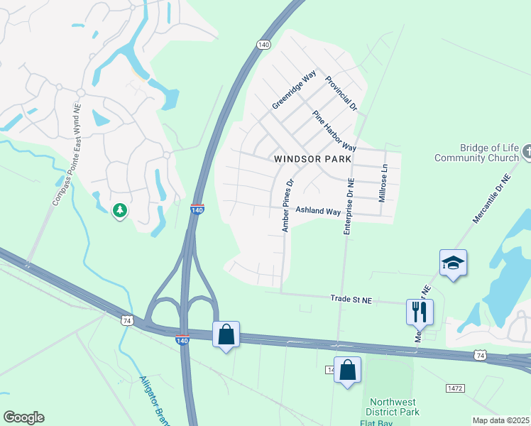 map of restaurants, bars, coffee shops, grocery stores, and more near 1752 Pepperwood Way in Leland