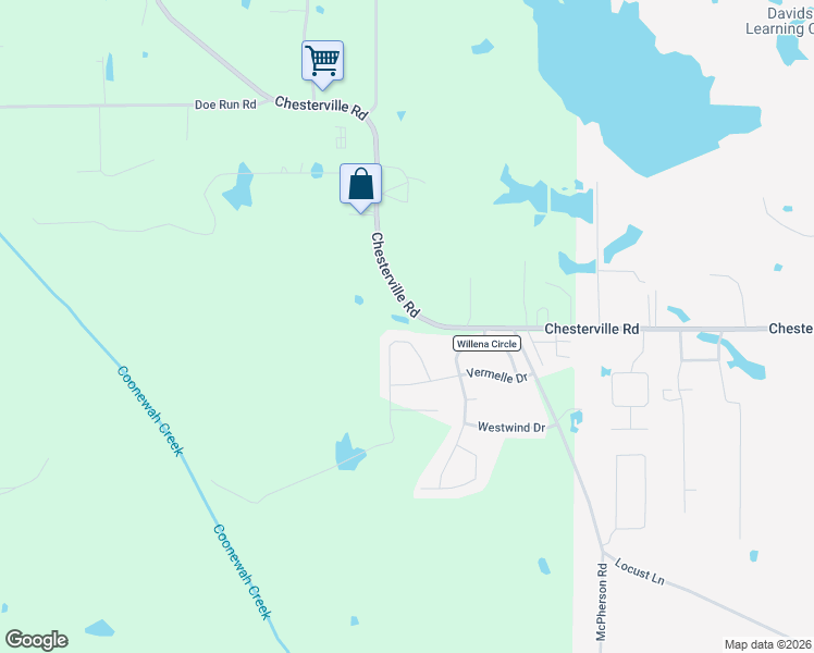 map of restaurants, bars, coffee shops, grocery stores, and more near 5099 Chesterville Road in Tupelo