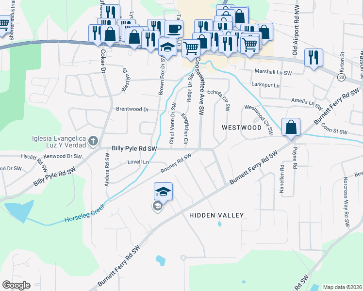 map of restaurants, bars, coffee shops, grocery stores, and more near 620 Kingfisher Circle in Rome