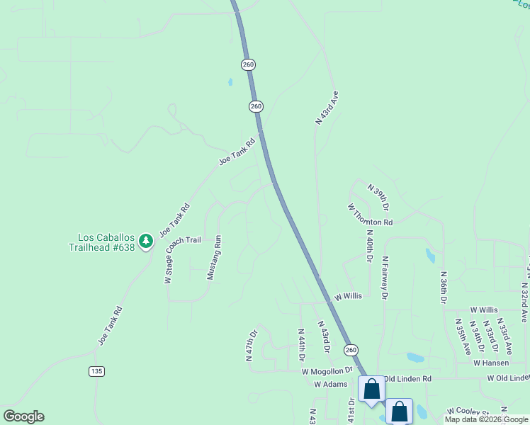 map of restaurants, bars, coffee shops, grocery stores, and more near 4530 West Tatanka Loop in Show Low
