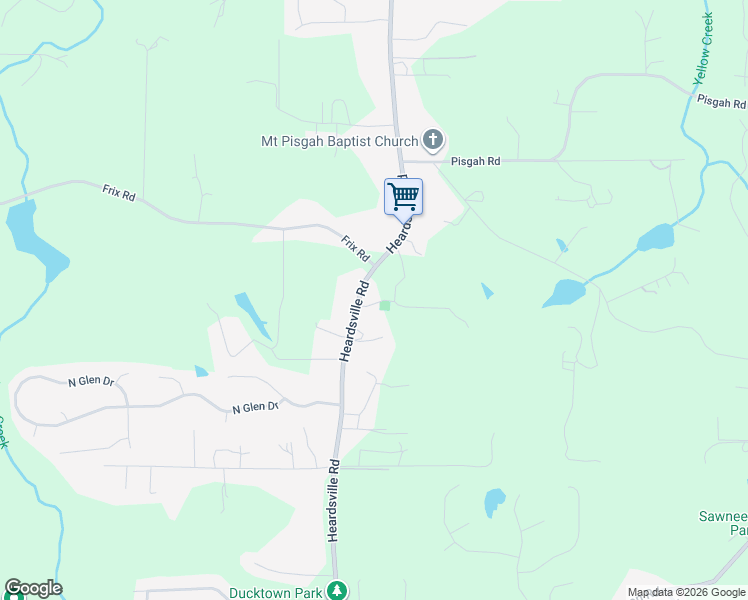 map of restaurants, bars, coffee shops, grocery stores, and more near 6332 Heardsville Road in Cumming