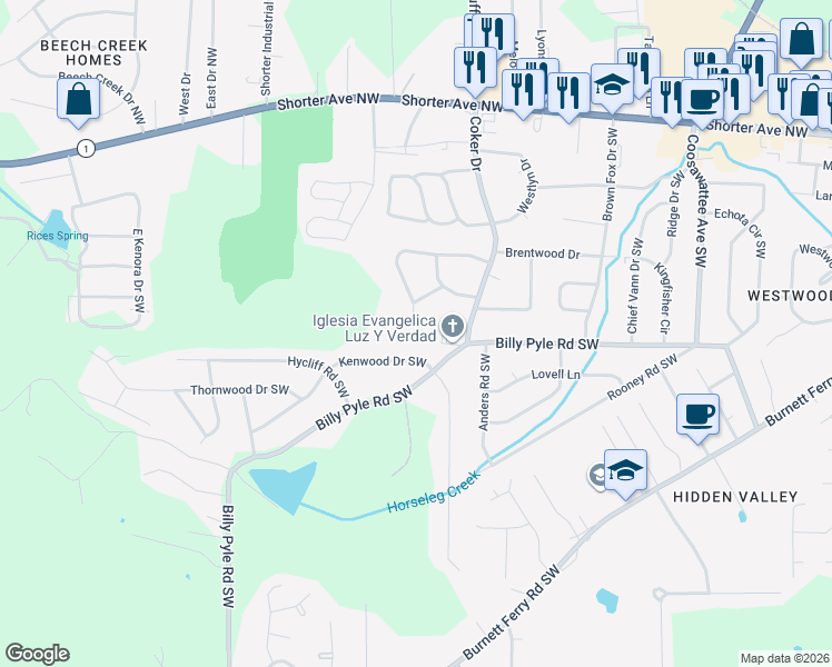 map of restaurants, bars, coffee shops, grocery stores, and more near 9 Ladonna Place Southwest in Rome