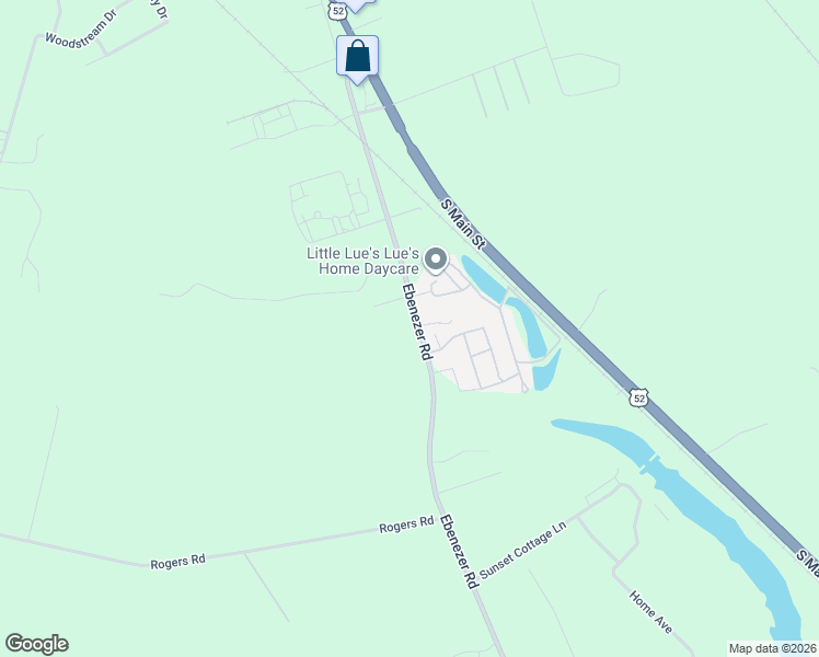 map of restaurants, bars, coffee shops, grocery stores, and more near 1526 Ebenezer Road in Darlington