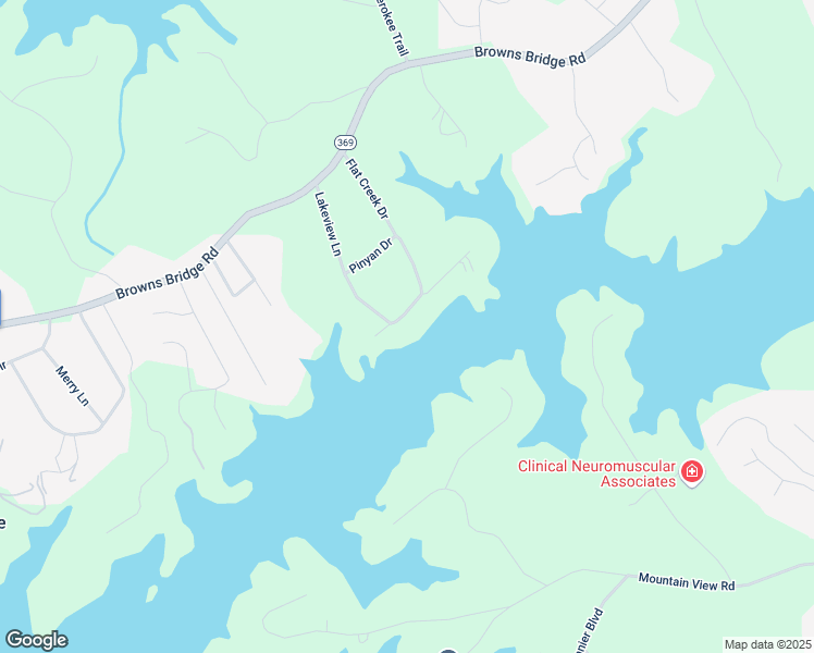 map of restaurants, bars, coffee shops, grocery stores, and more near 4596 Lakeview Lane in Gainesville