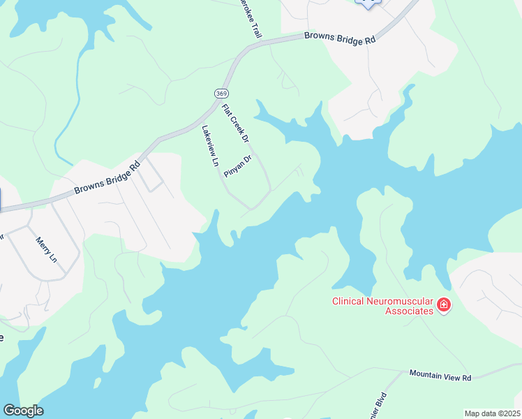 map of restaurants, bars, coffee shops, grocery stores, and more near 4596 Lakeview Lane in Gainesville