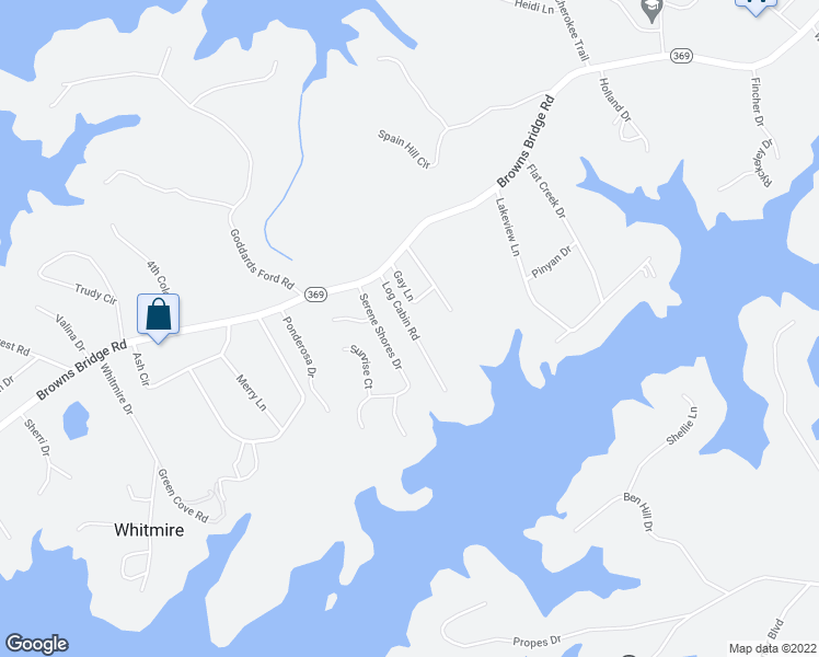 map of restaurants, bars, coffee shops, grocery stores, and more near 4709 Log Cabin Road in Gainesville