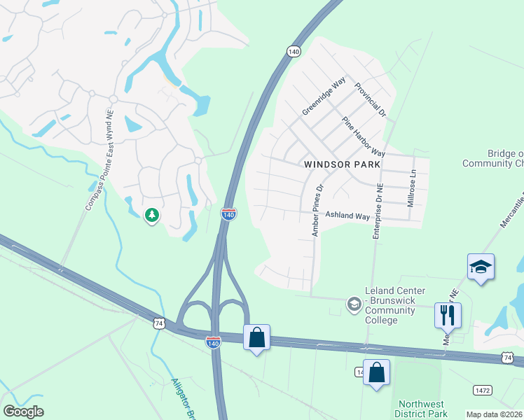 map of restaurants, bars, coffee shops, grocery stores, and more near 1756 Pepperwood Way in Leland