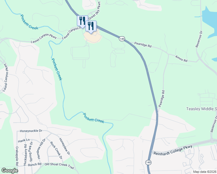 map of restaurants, bars, coffee shops, grocery stores, and more near 450 Old Shoal Creek Road in Canton