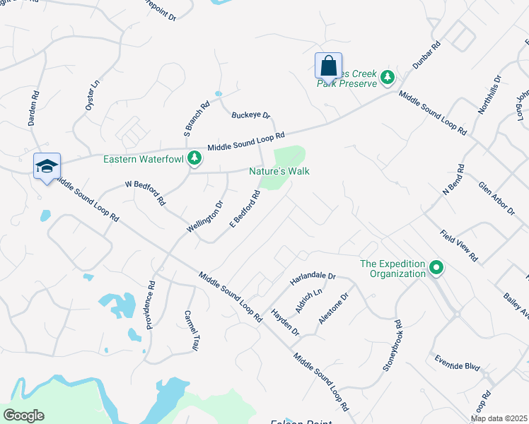 map of restaurants, bars, coffee shops, grocery stores, and more near Overlook Drive in Wilmington