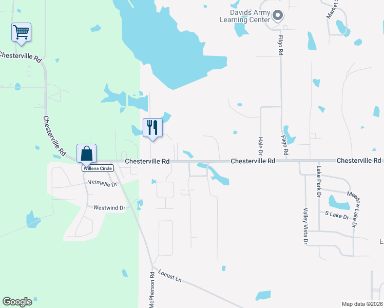 map of restaurants, bars, coffee shops, grocery stores, and more near 5099-5147 Chesterville Road in Tupelo
