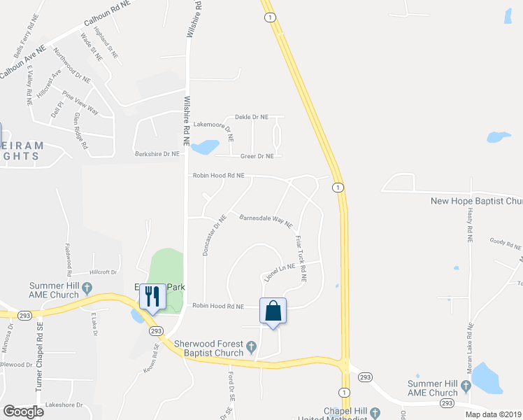 map of restaurants, bars, coffee shops, grocery stores, and more near 9 Barnesdale Way in Rome